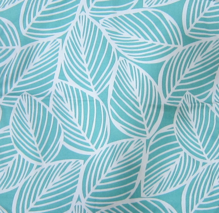 Sea Green Leaf Print Curtain Cloth – Elegant Natural Drape Effect
